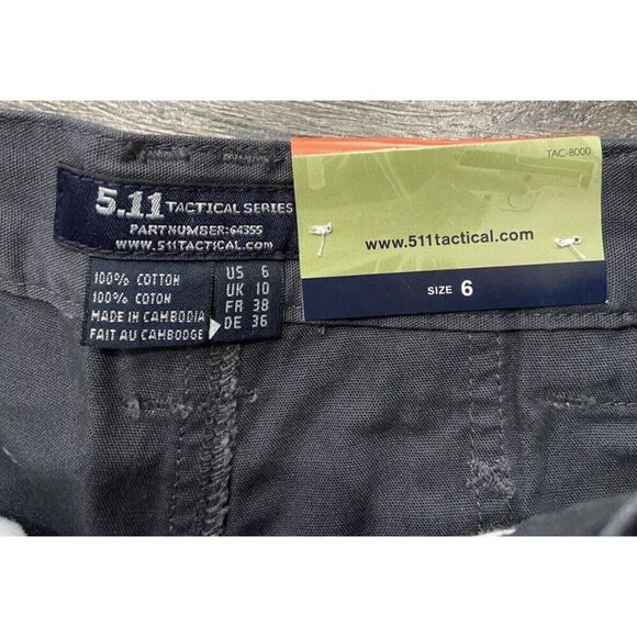 NWT Women's 5.11 Tactical Pants Cargo Canvas Charcoal Gray Size 6 New - Picture 3 of 4